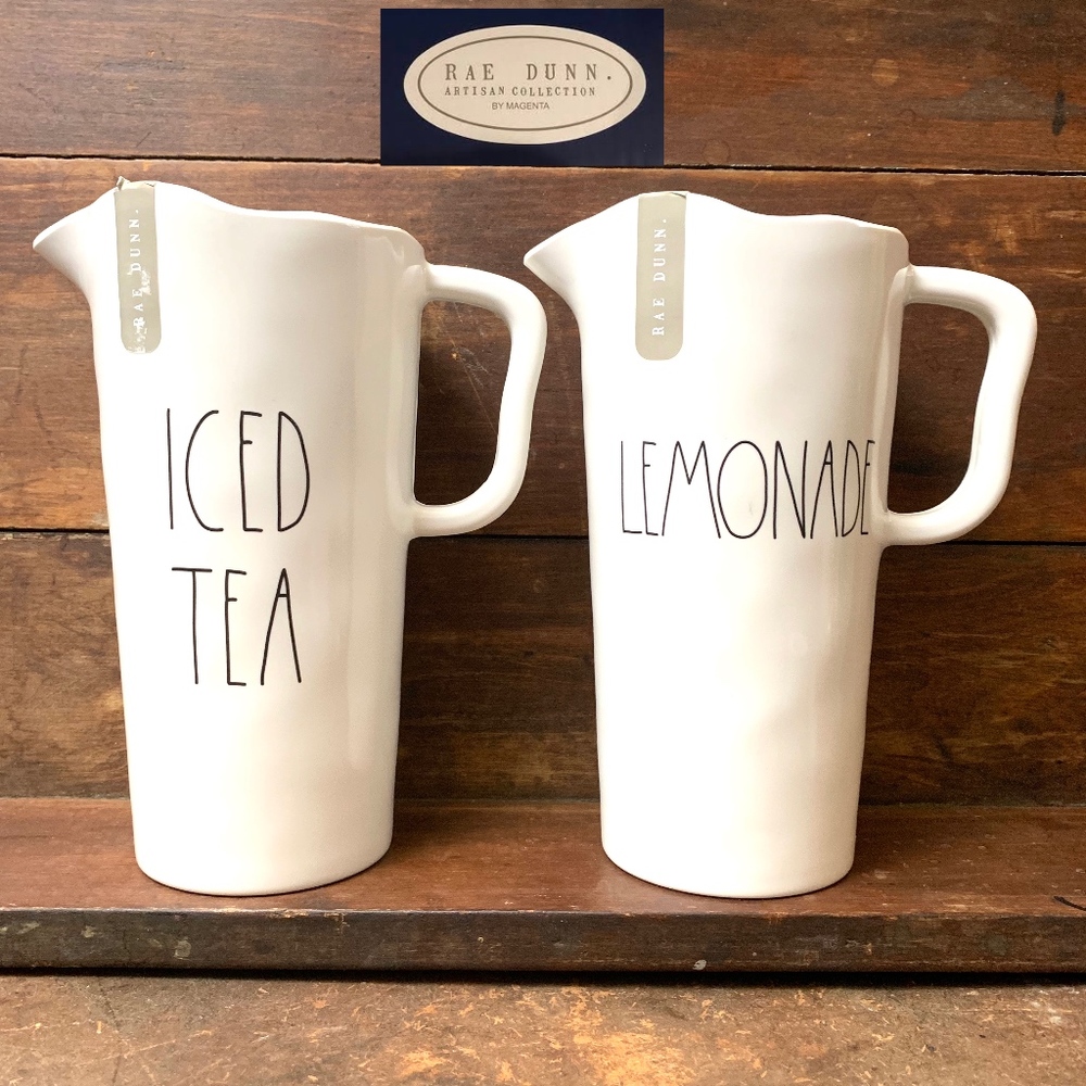 NWT Rae Dunn Iced Tea & Lemonade 2 Pitcher Bundle